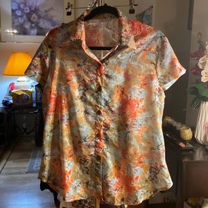 Orange Short Sleeves Polo Shirt.